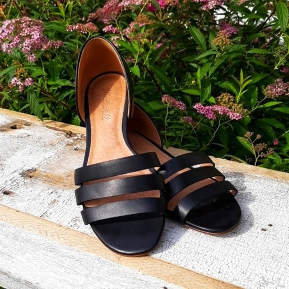 Madewell Shoes - Madewell Black Leather Three Strap d"orsay Flats 7
